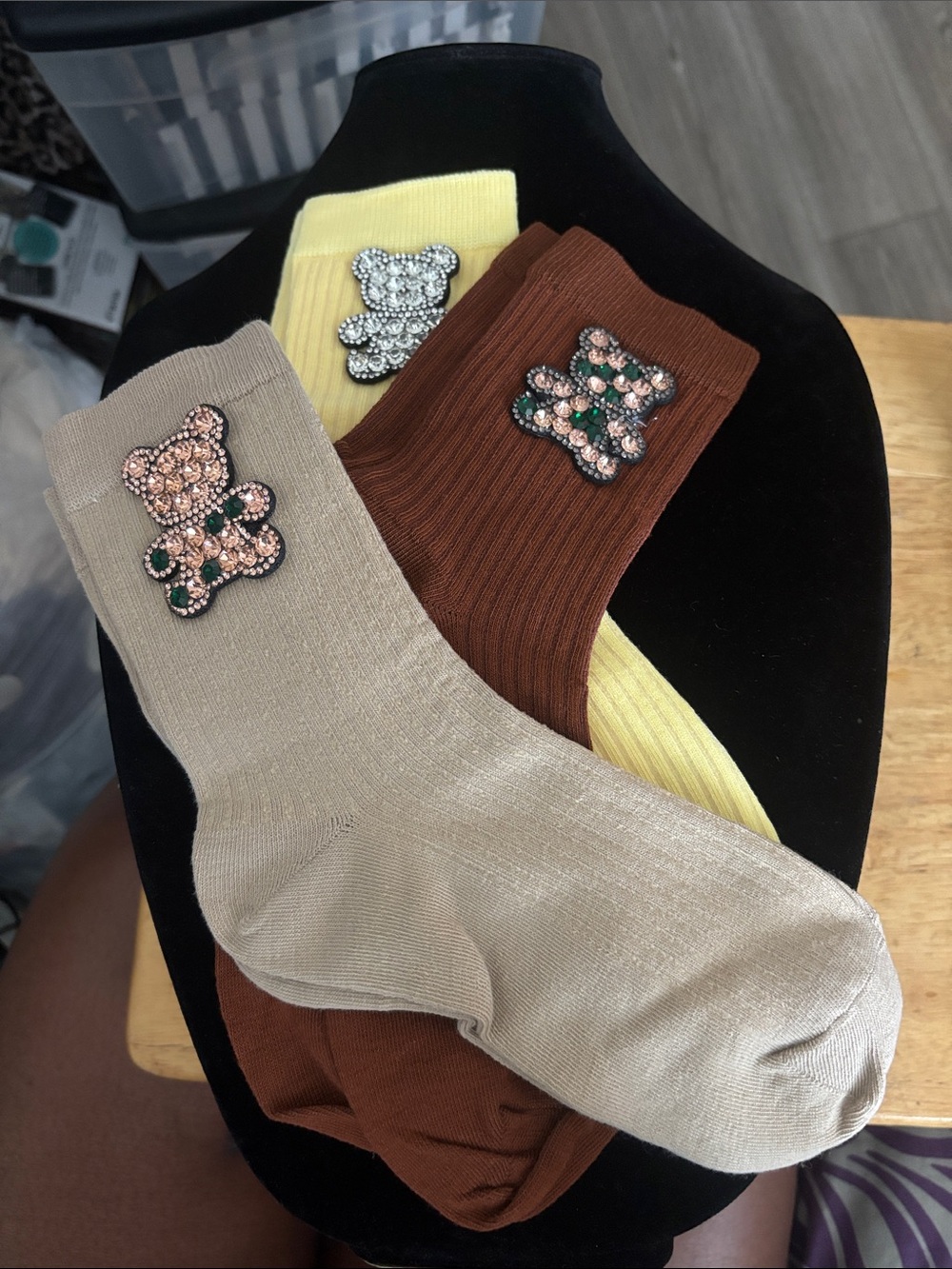 Three Pair Teddy Bear Scocks